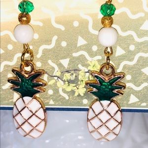 White Pineapple Earrings